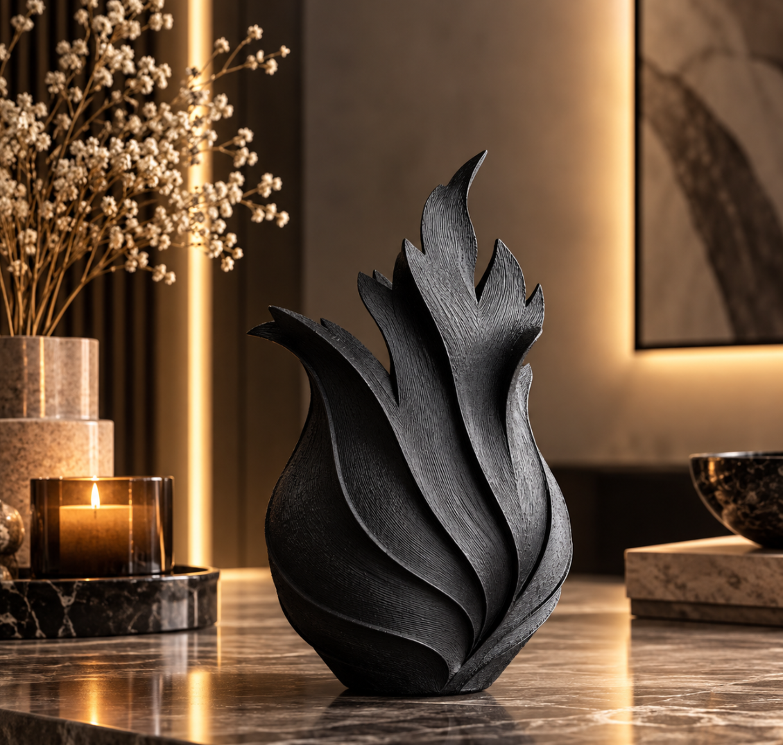 Moderne Vase im Flammendesign – Dekovase für Wohnzimmer & Regal