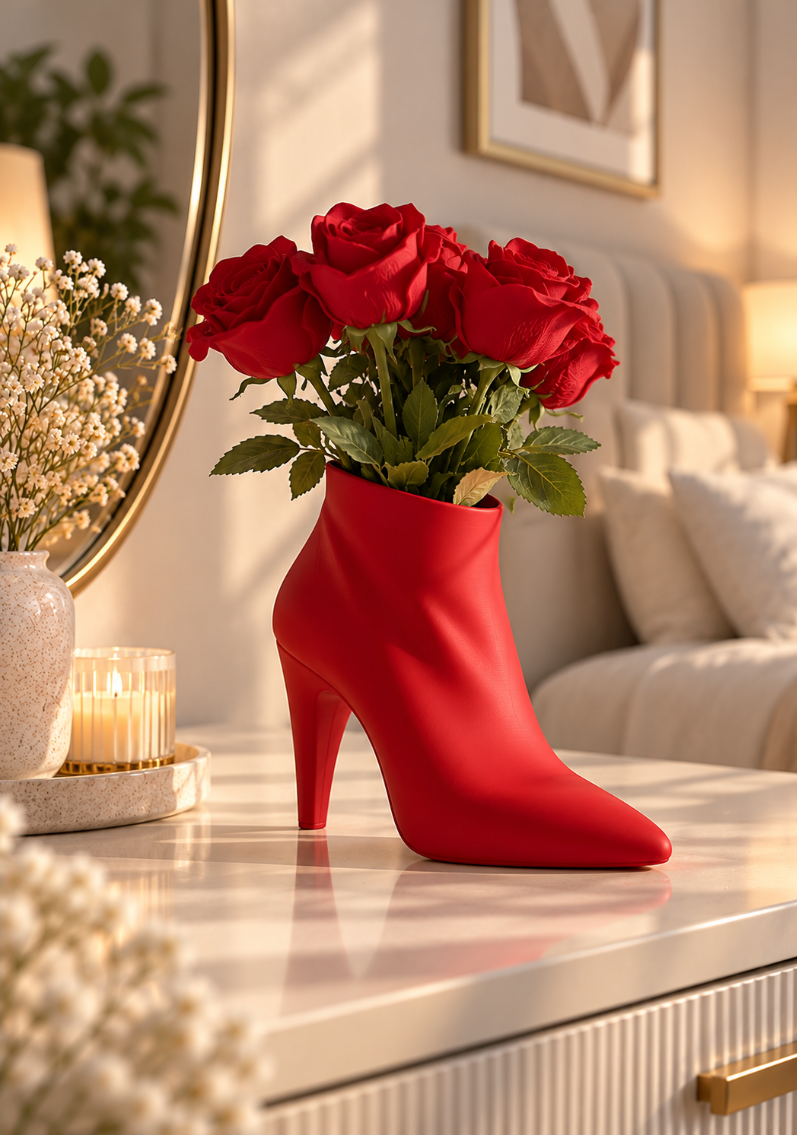 High Heel Vase – Dekovase in Schuhform für Blumen & moderne Deko