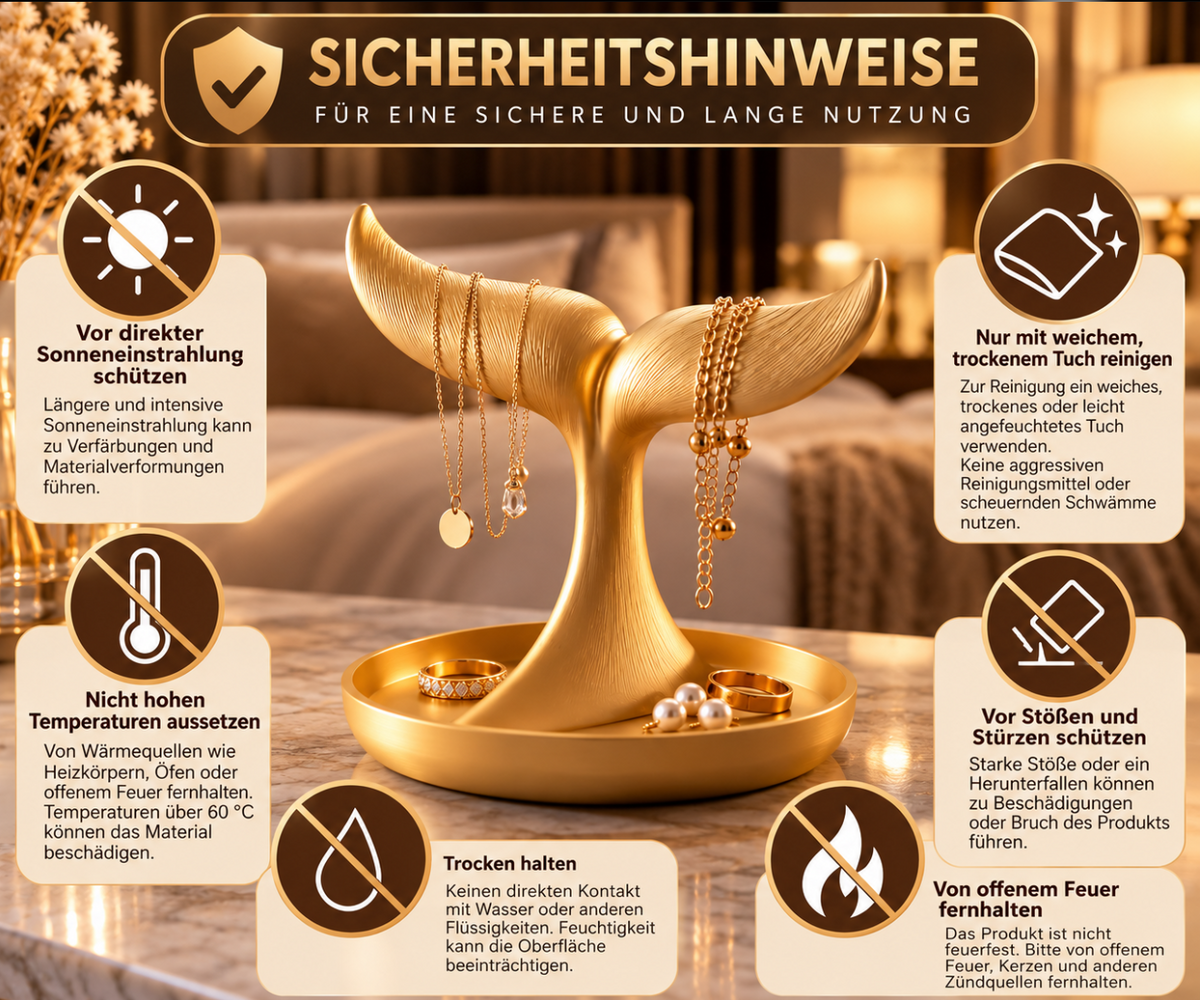 Ocean Elegance Schmuckhalter – Walflossen-Design mit Schmuckablage