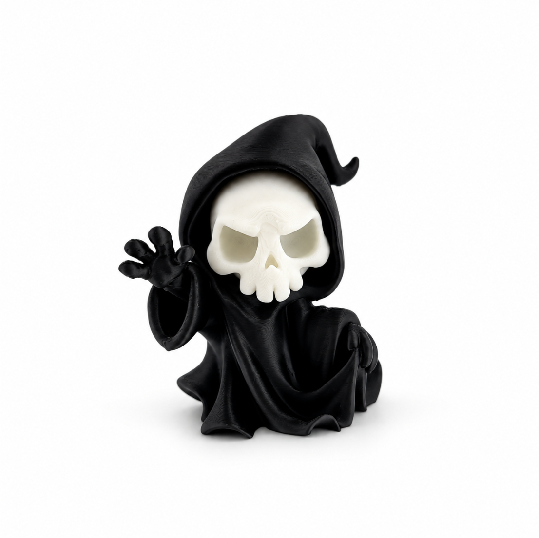 Mini Sensenmann Halloween Dekofigur – Gothic Figur mit Totenkopf
