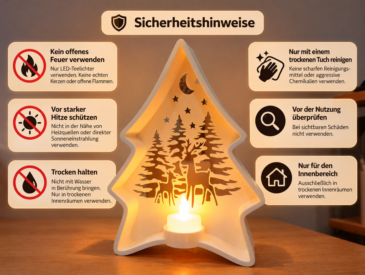 Dekorativer Baum mit Waldmotiv & Hirschen