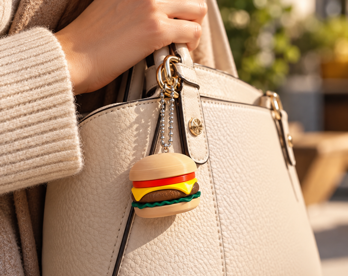 Burger-Schlüsselanhänger – Hamburger-Anhänger für Schlüssel & Tasche