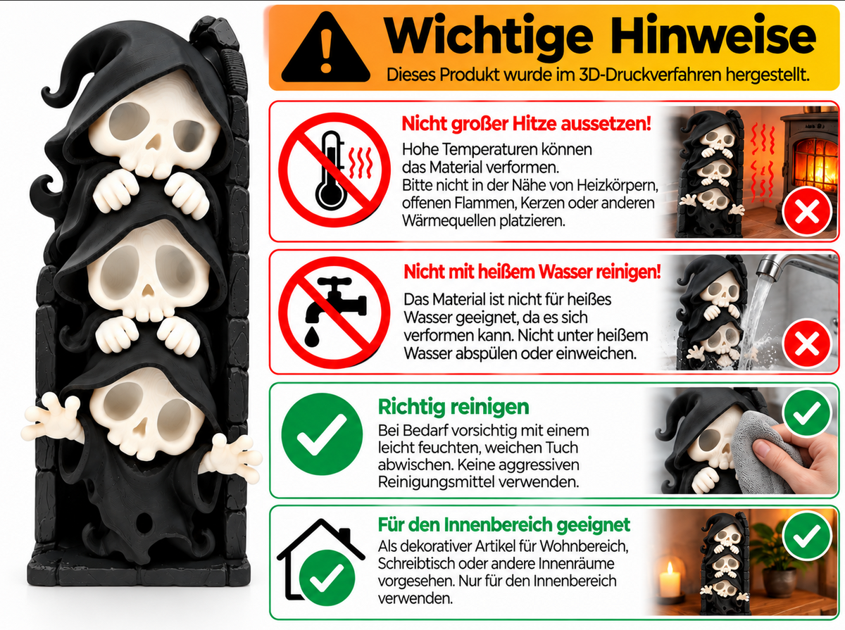 Totenkopf Buchstütze – Gothic Deko für Bücherregal & Halloween