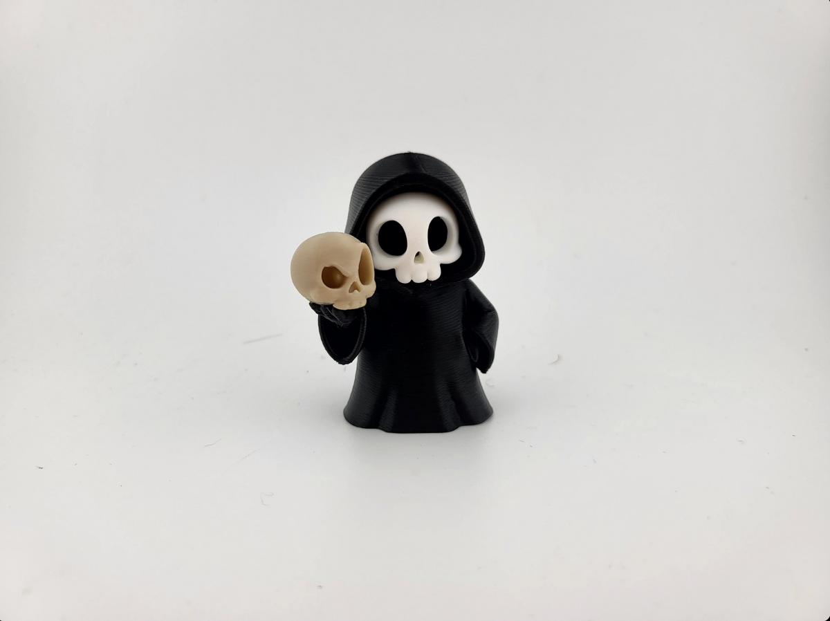 Totenkopf-Figur mit Schädel – Halloween-Deko