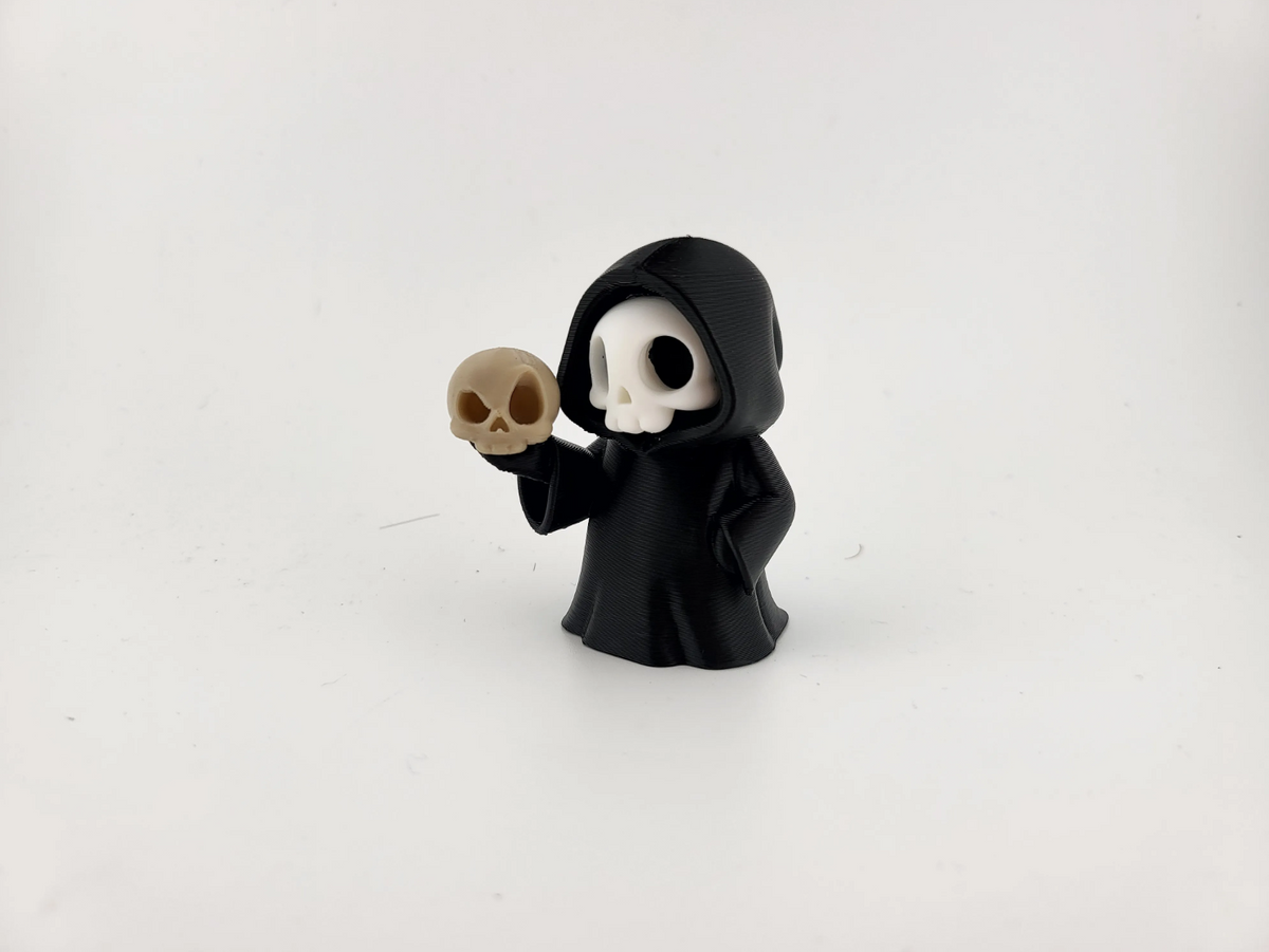 Totenkopf-Figur mit Schädel – Halloween-Deko