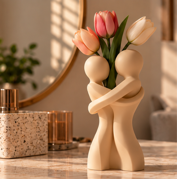 Paar Vase Umarmung – Moderne Deko für Paare & Verliebte