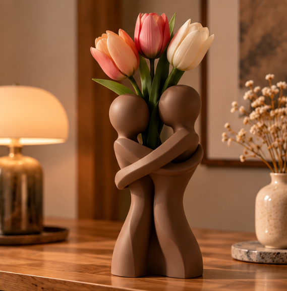 Paar Vase Umarmung – Moderne Deko für Paare & Verliebte