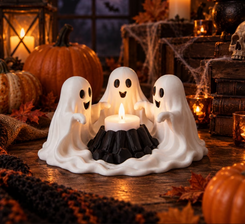 Halloween-Geisterdeko – LED-Teelichthalter