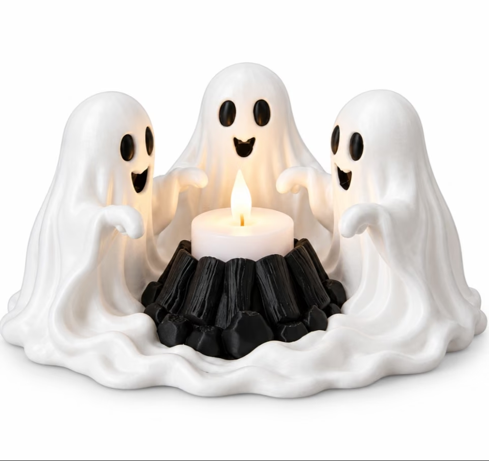 Halloween-Geisterdeko – LED-Teelichthalter