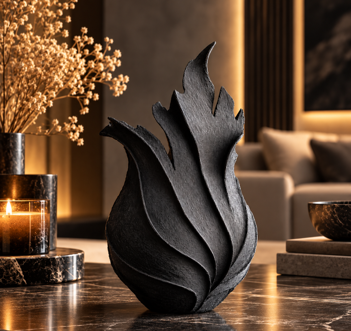 Moderne Vase im Flammendesign – Dekovase für Wohnzimmer & Regal