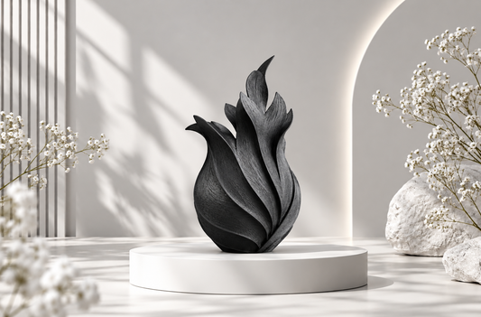 Moderne Vase im Flammendesign – Dekovase für Wohnzimmer & Regal
