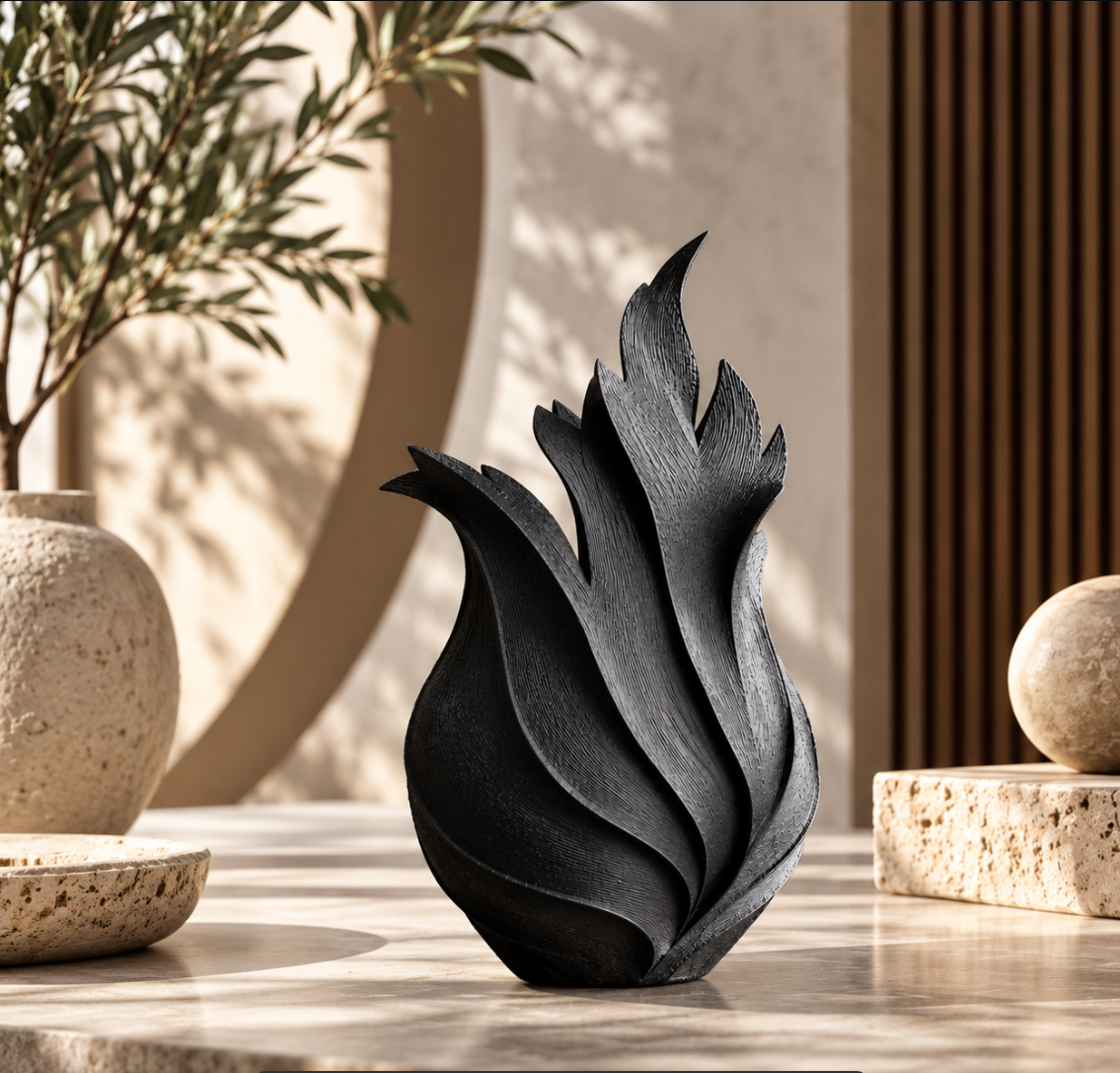 Moderne Vase im Flammendesign – Dekovase für Wohnzimmer & Regal