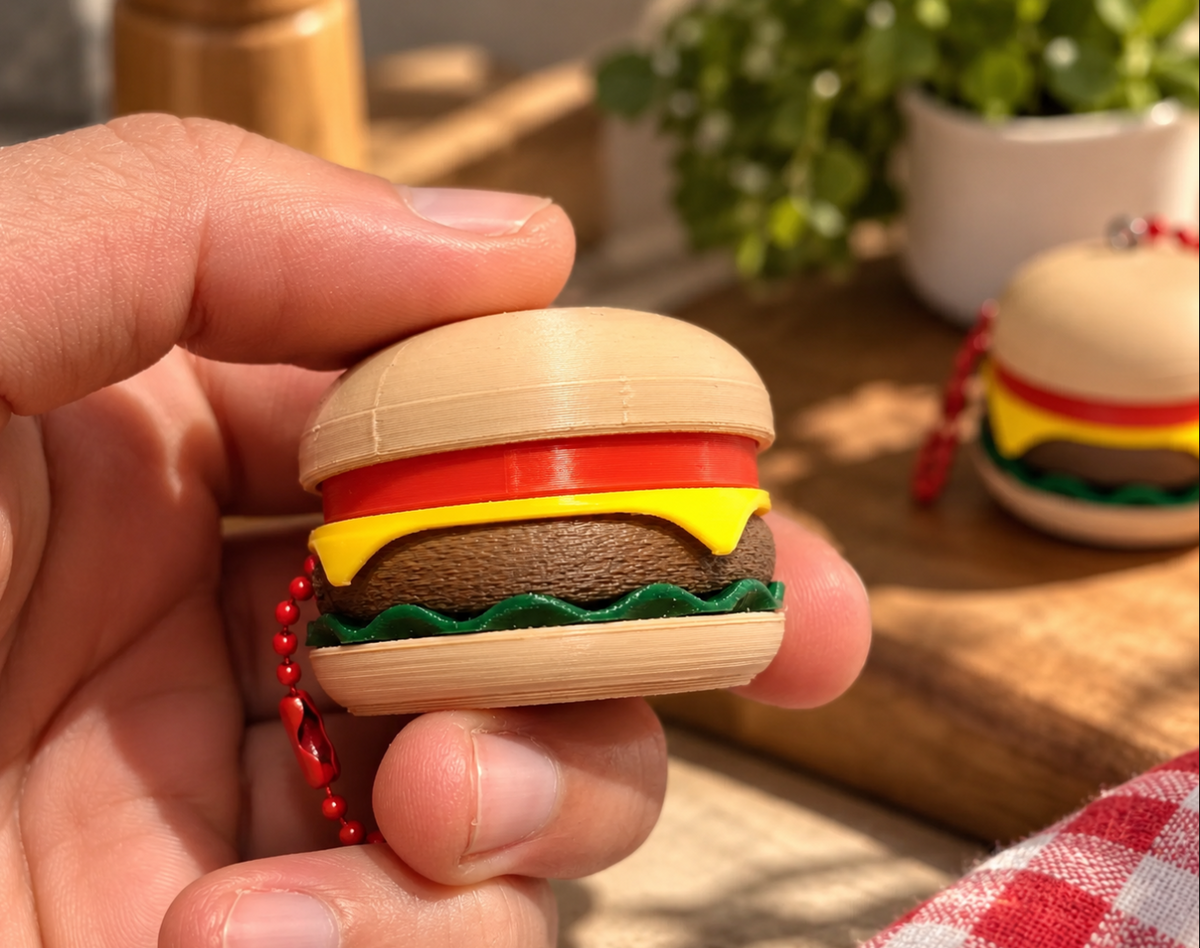 Burger-Schlüsselanhänger – Hamburger-Anhänger für Schlüssel & Tasche