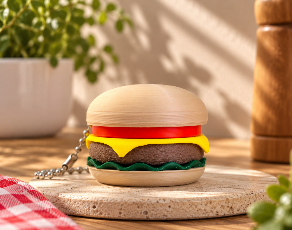Burger-Schlüsselanhänger – Hamburger-Anhänger für Schlüssel & Tasche