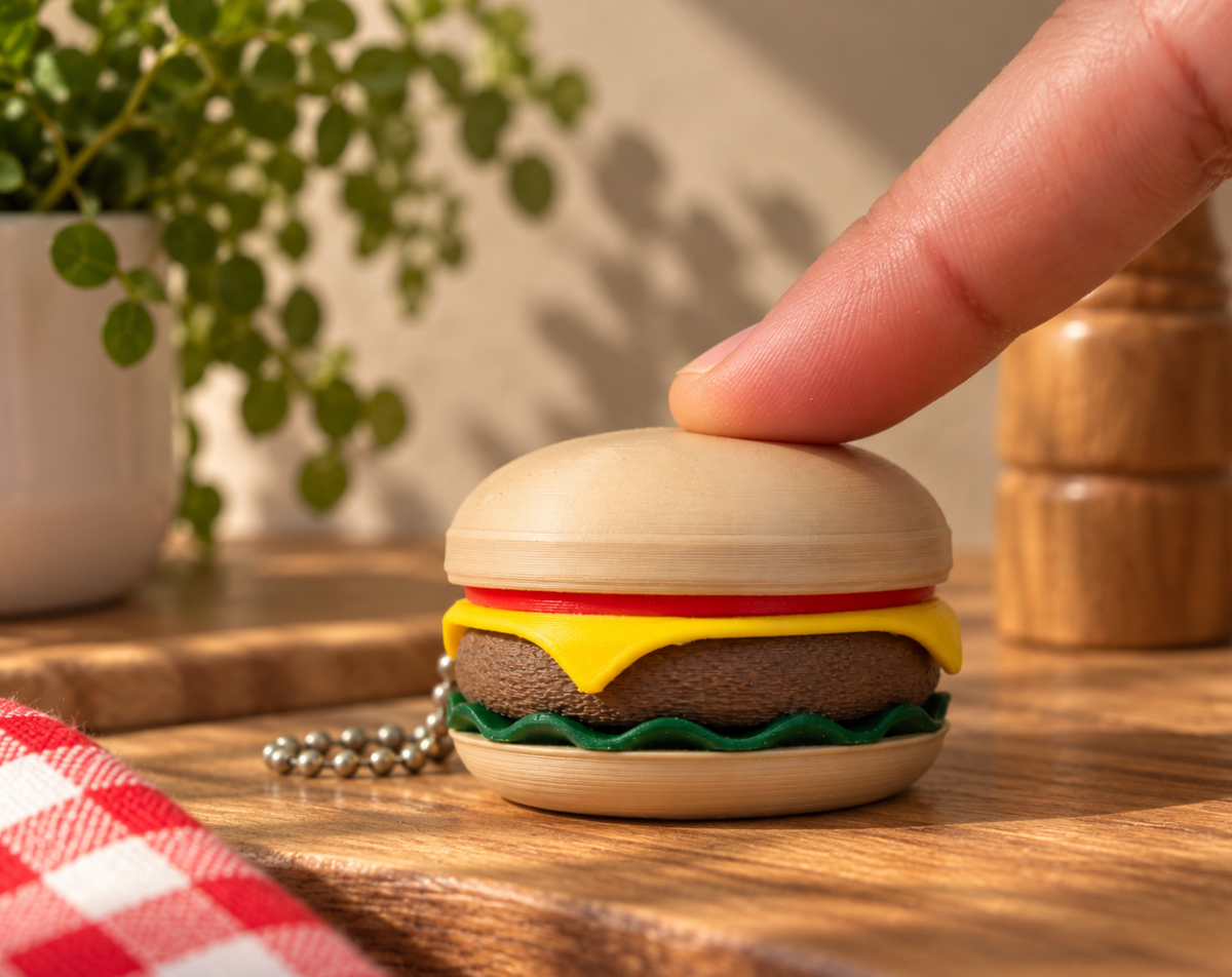 Burger-Schlüsselanhänger – Hamburger-Anhänger für Schlüssel & Tasche