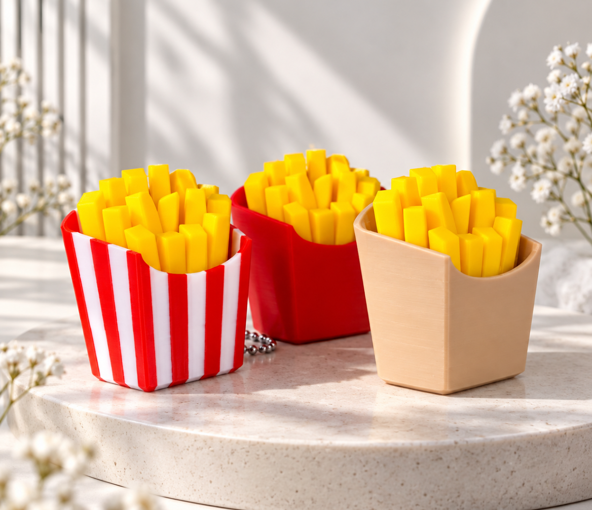 Pommes-Schlüsselanhänger – Pommes-frites-Anhänger für Schlüssel & Tasche