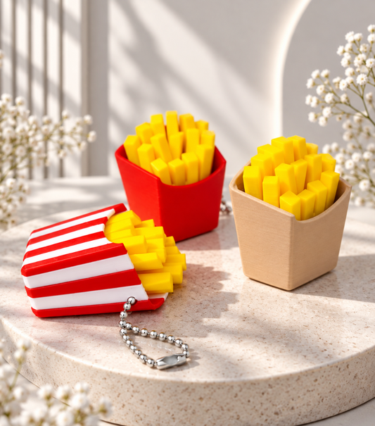 Pommes-Schlüsselanhänger – Pommes-frites-Anhänger für Schlüssel & Tasche