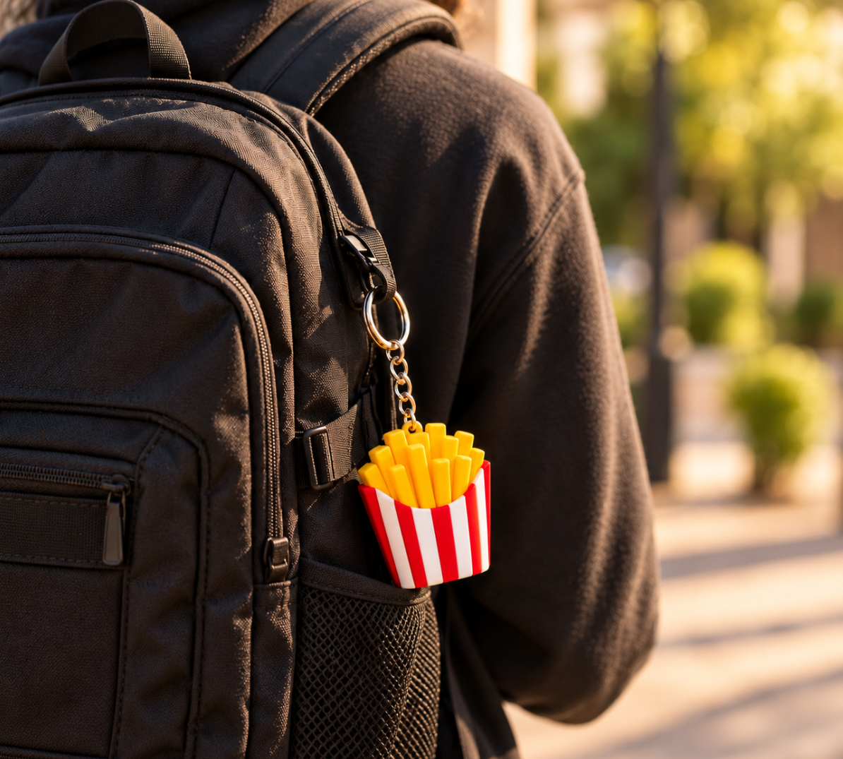 Pommes-Schlüsselanhänger – Pommes-frites-Anhänger für Schlüssel & Tasche