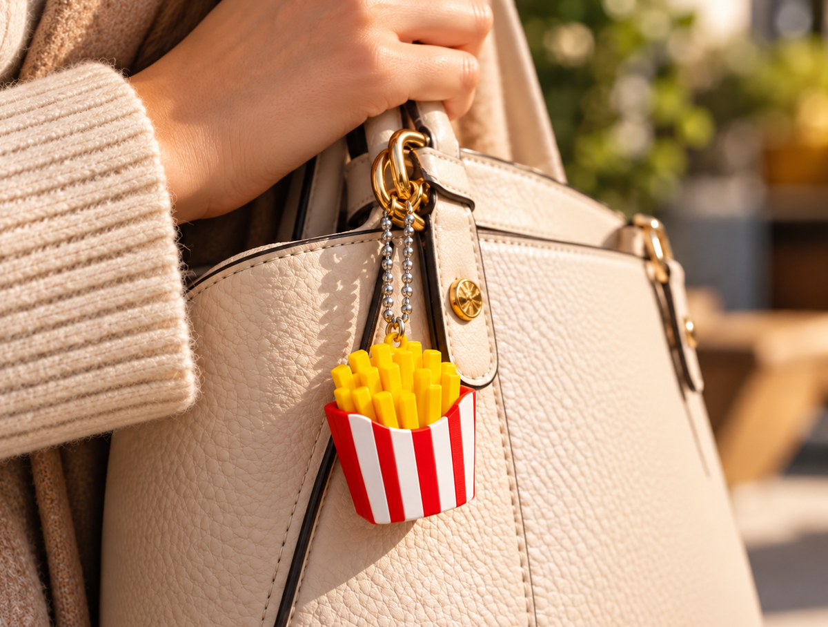 Pommes-Schlüsselanhänger – Pommes-frites-Anhänger für Schlüssel & Tasche