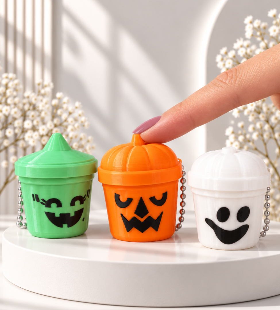 Halloween-Clicker-Schlüsselanhänger – Geist, Kürbis & Monster