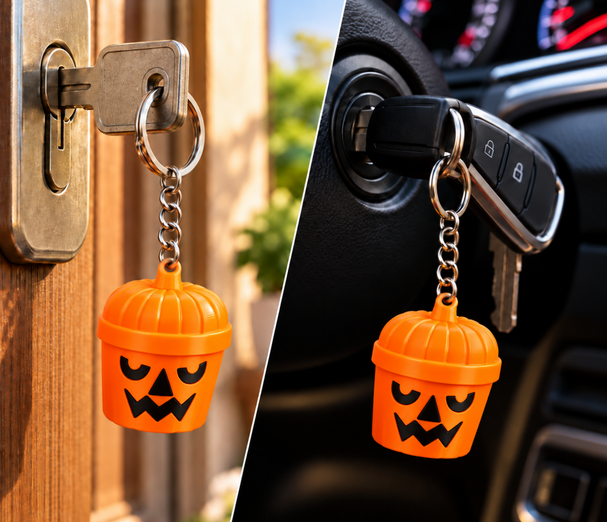 Halloween-Clicker-Schlüsselanhänger – Geist, Kürbis & Monster