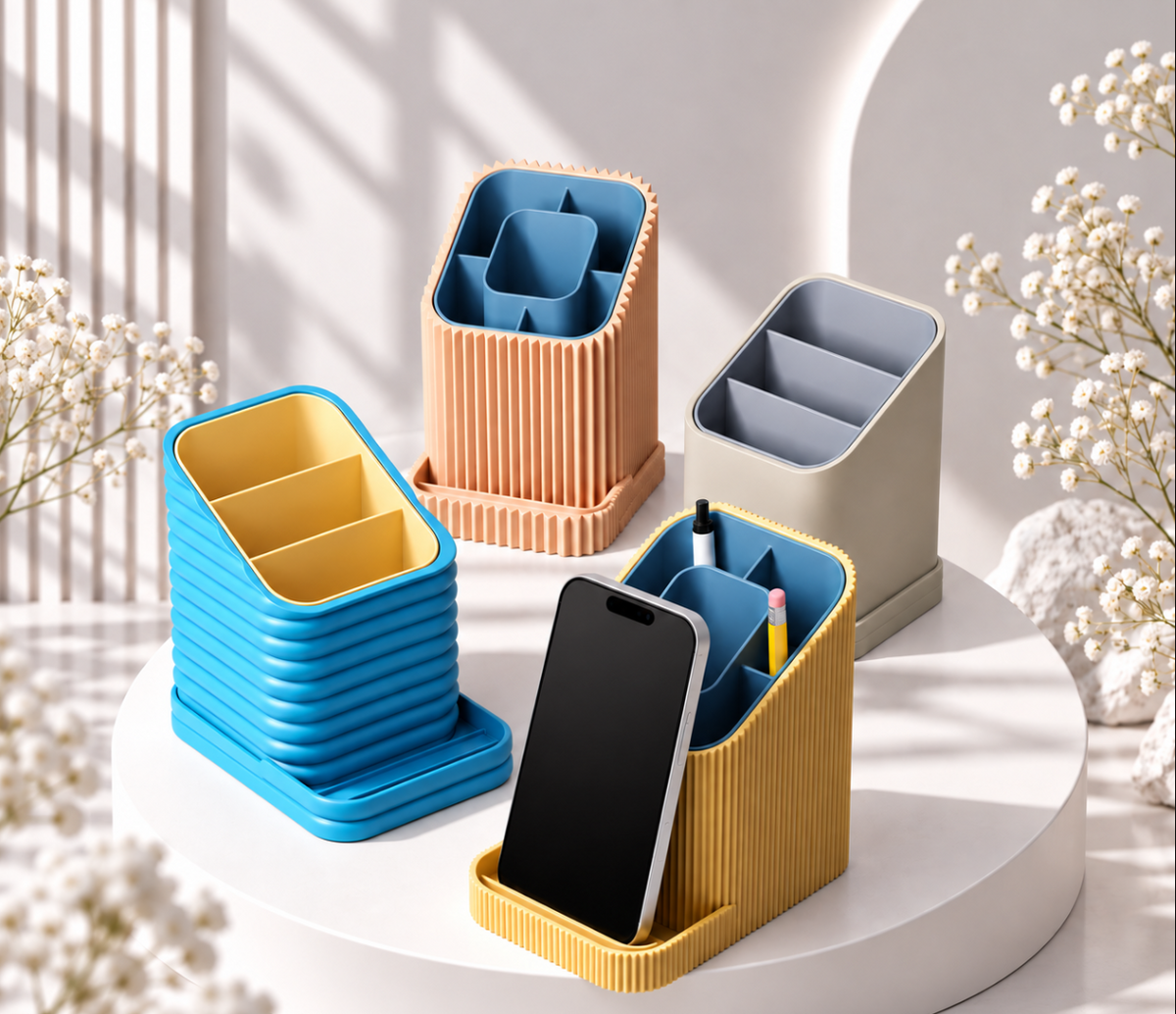 Schreibtisch-Organizer mit Handyhalterung – Stiftehalter & Tisch-Organizer