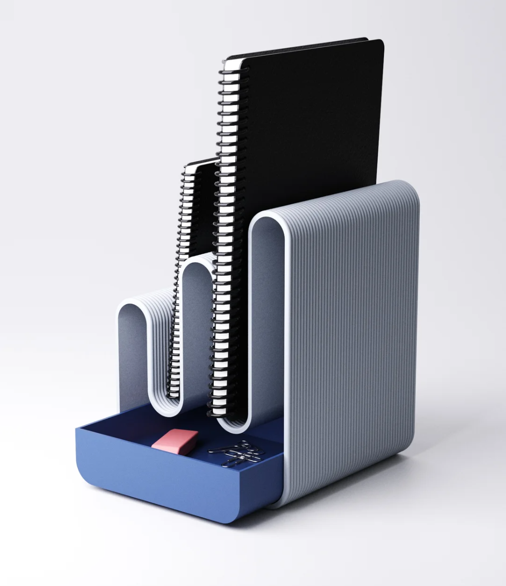 Notizbuchhalter mit Schublade – Schreibtisch-Organizer