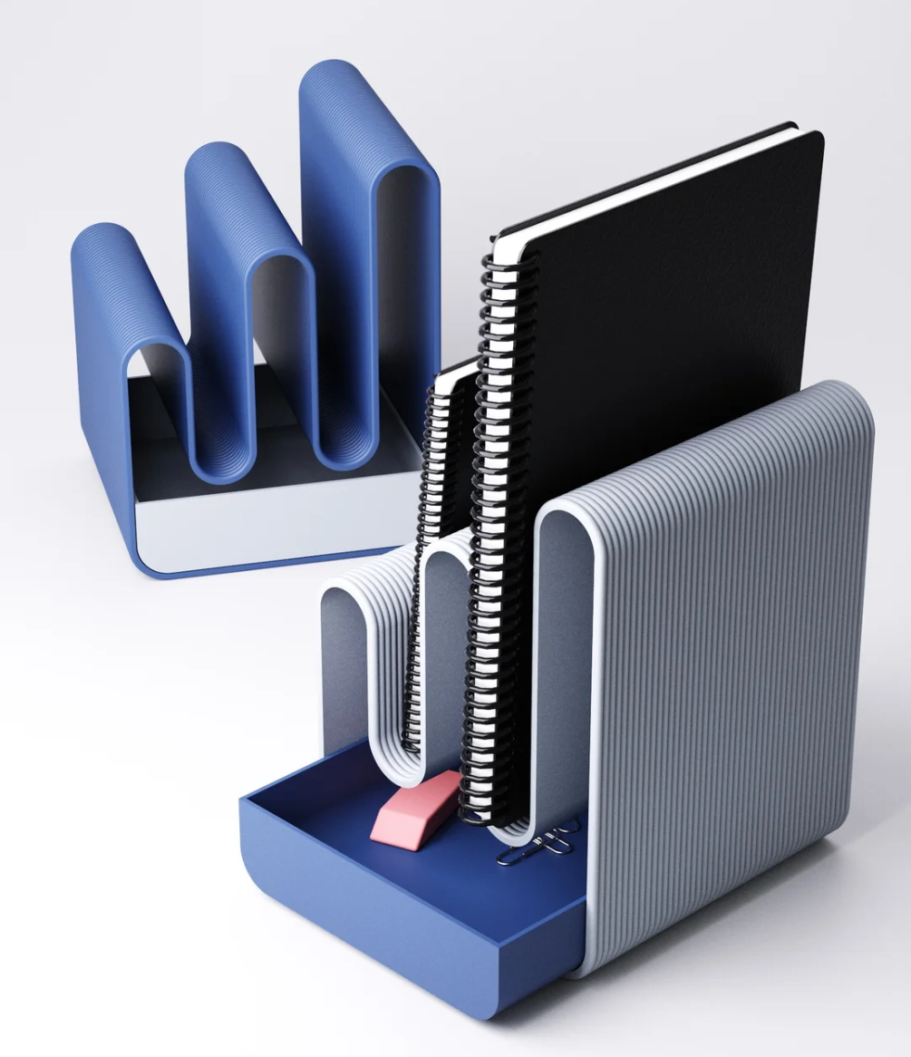 Notizbuchhalter mit Schublade – Schreibtisch-Organizer