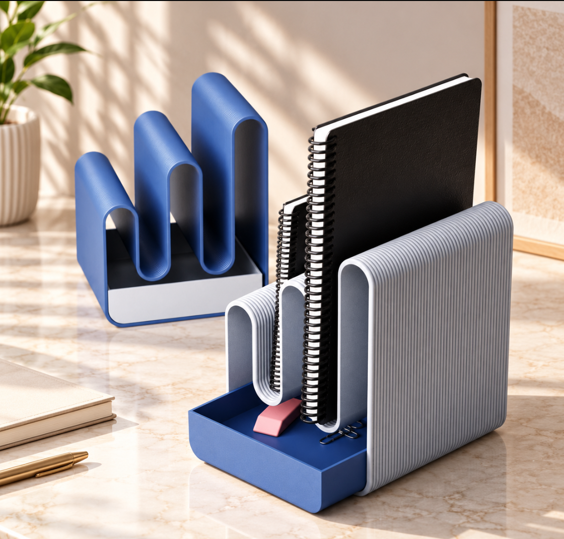 Notizbuchhalter mit Schublade – Schreibtisch-Organizer