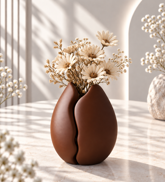 Kaffeebohnen-Vase – Modernes Blumenvase-Design für Küche, Wohnzimmer & Büro