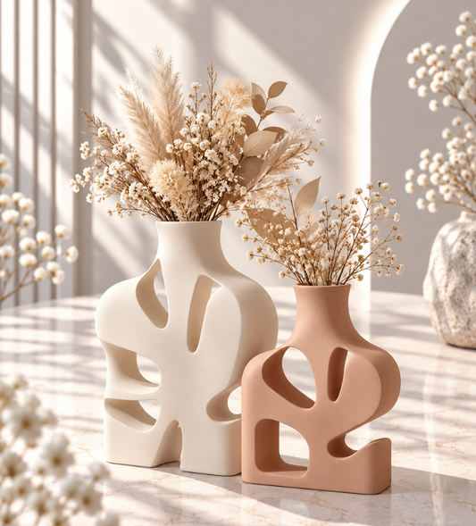 2er-Set Design-Vasen – moderne Deko-Vasen in 3 Farbkombinationen