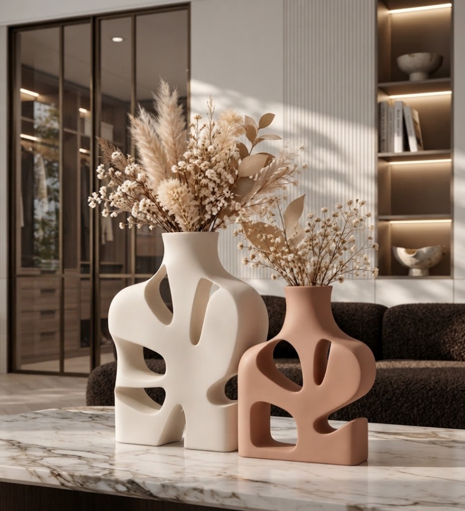 2er-Set Design-Vasen – moderne Deko-Vasen in 3 Farbkombinationen