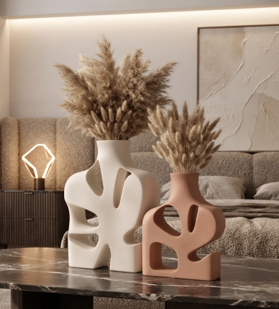 2er-Set Design-Vasen – moderne Deko-Vasen in 3 Farbkombinationen