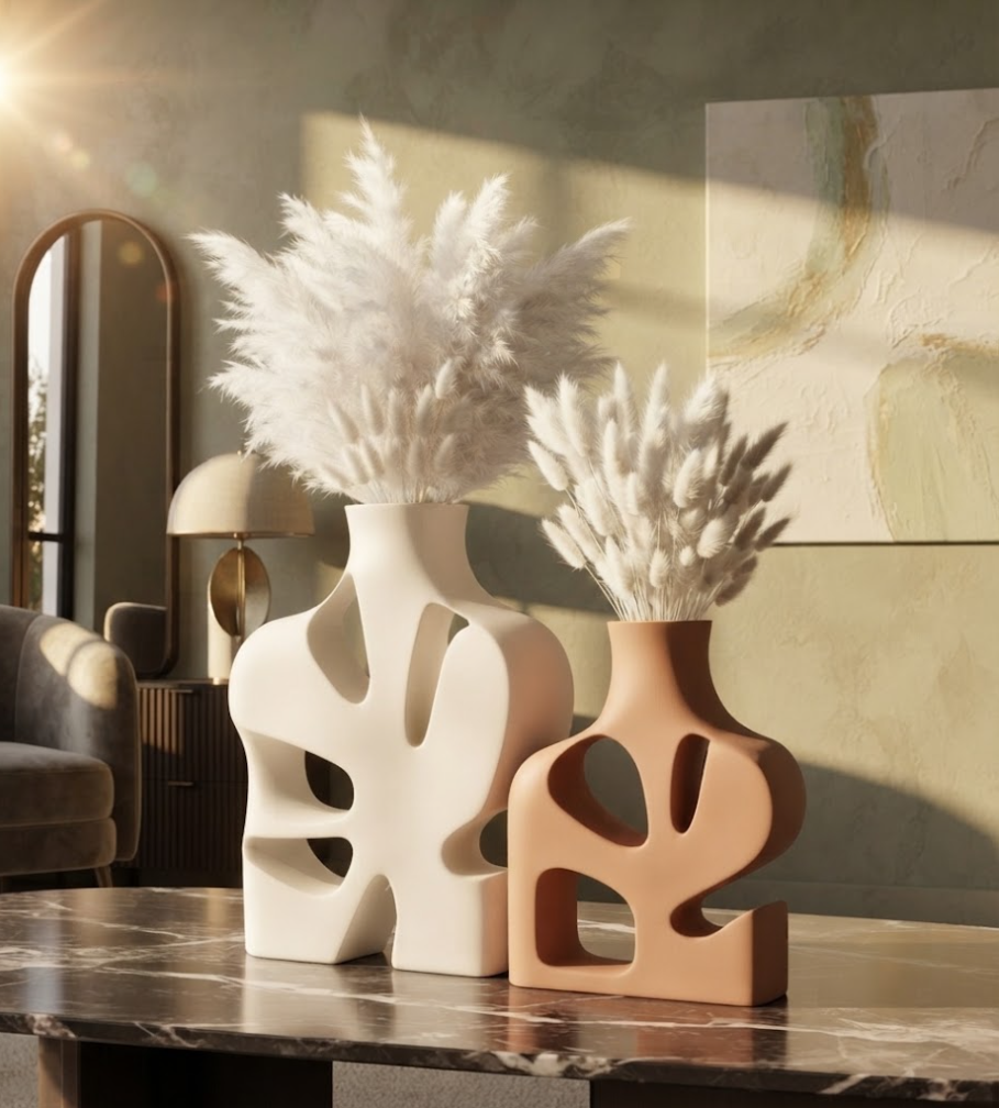 2er-Set Design-Vasen – moderne Deko-Vasen in 3 Farbkombinationen