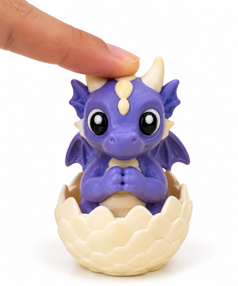Drachen Clicker Schlüsselanhänger – Baby Drache im Ei