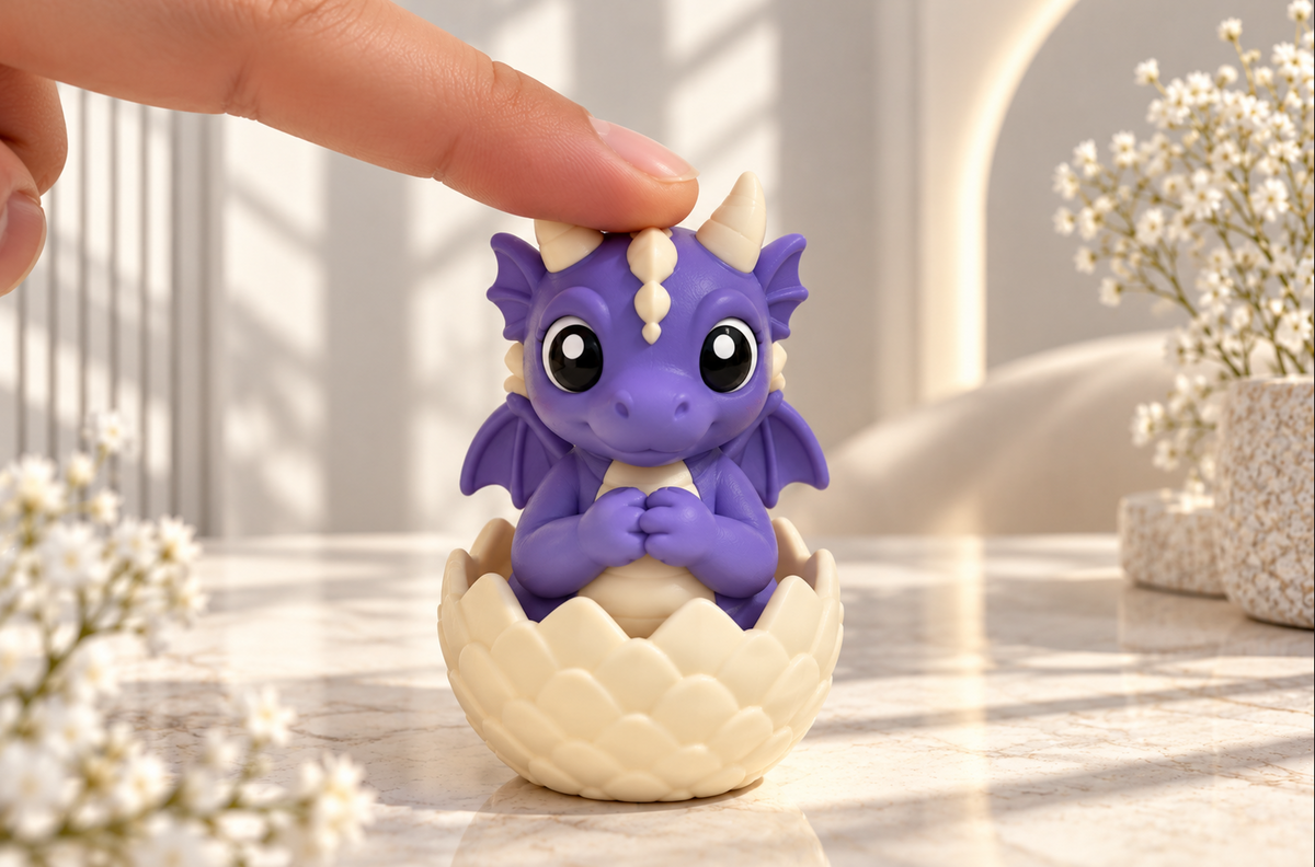 Drachen Clicker Schlüsselanhänger – Baby Drache im Ei