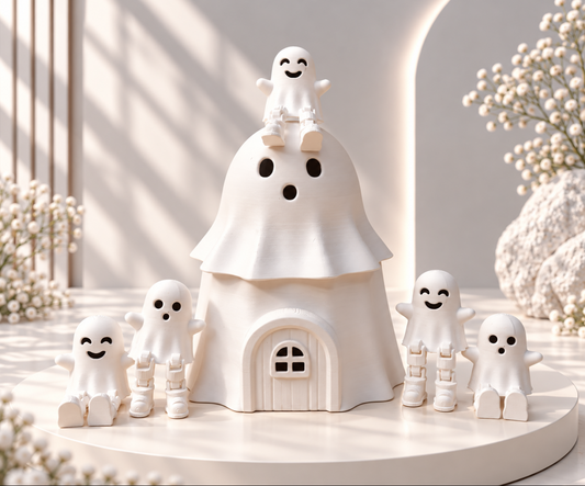 Geister-Versteck mit 5 beweglichen Geistern – Halloween Deko