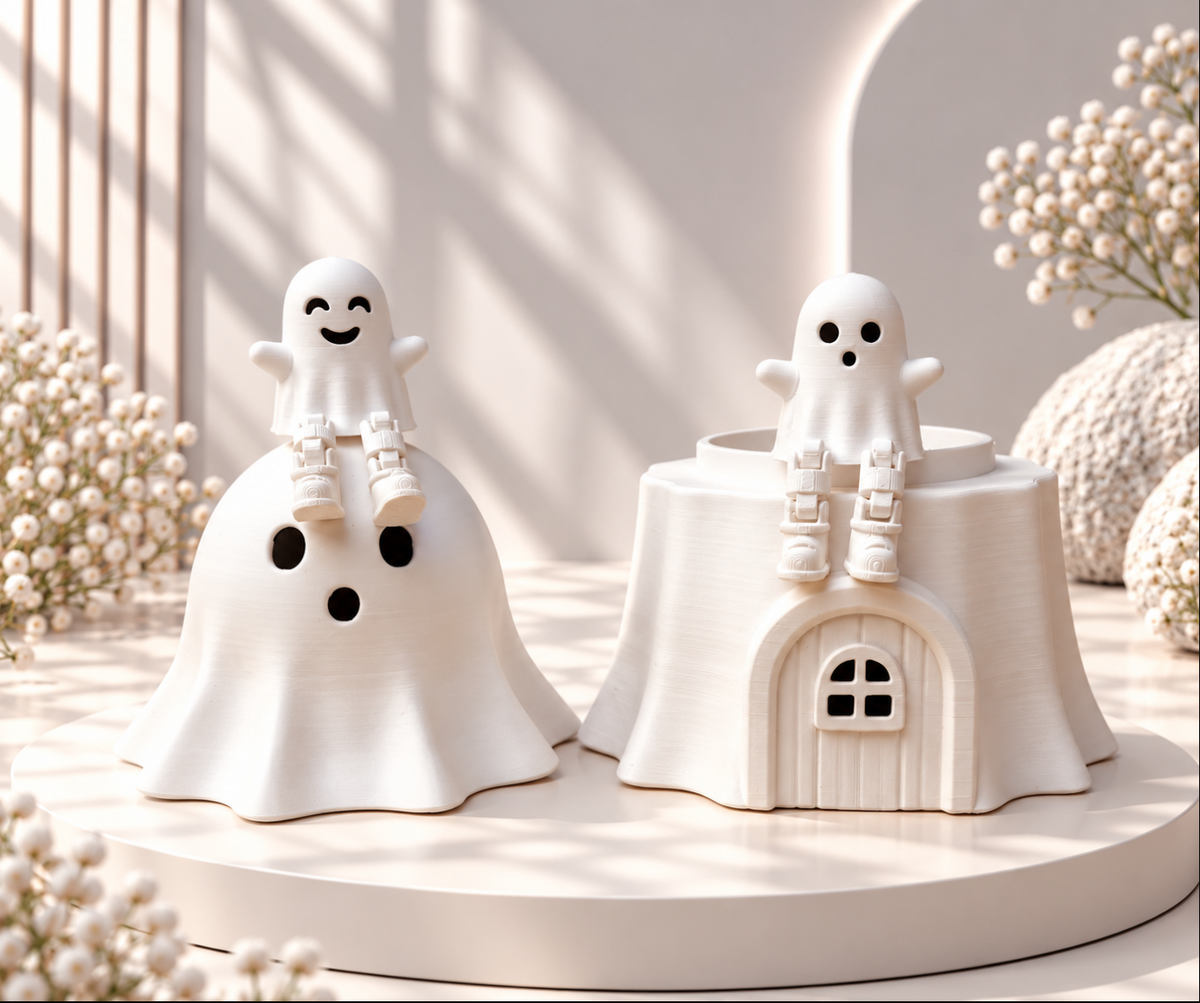 Geister-Versteck mit 5 beweglichen Geistern – Halloween Deko