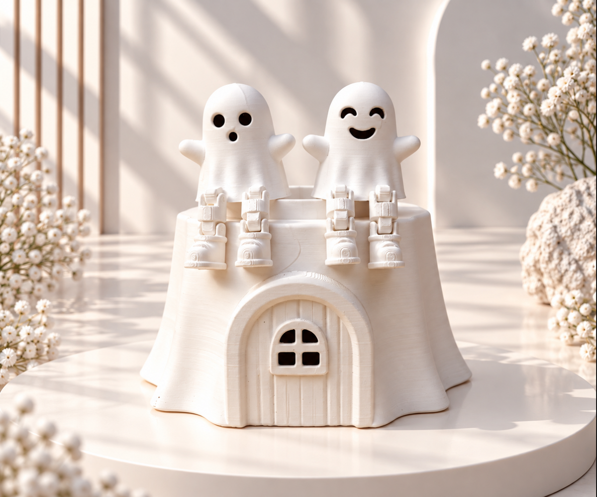 Geister-Versteck mit 5 beweglichen Geistern – Halloween Deko