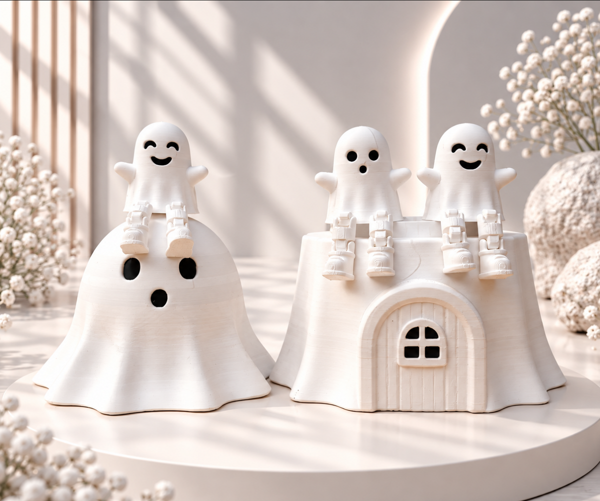 Geister-Versteck mit 5 beweglichen Geistern – Halloween Deko