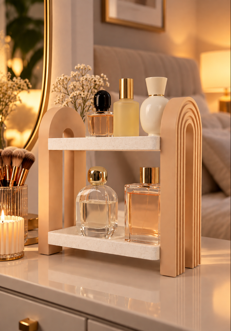 Parfümregal mit 2 Ebenen – Kosmetik Organizer & Badezimmer Ablage