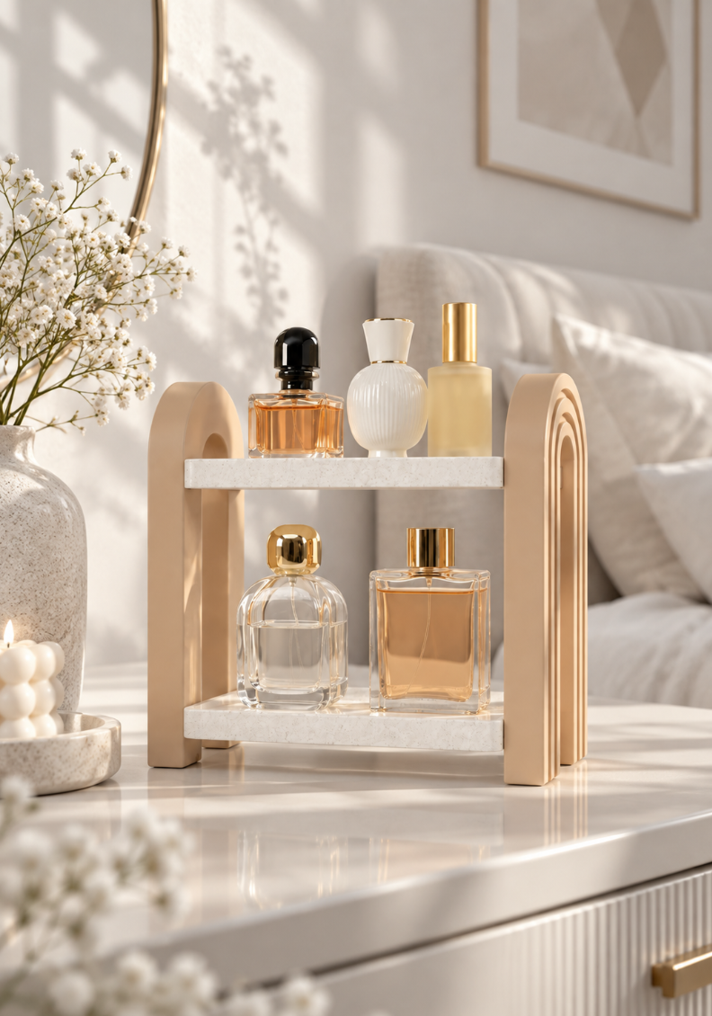 Parfümregal mit 2 Ebenen – Kosmetik Organizer & Badezimmer Ablage