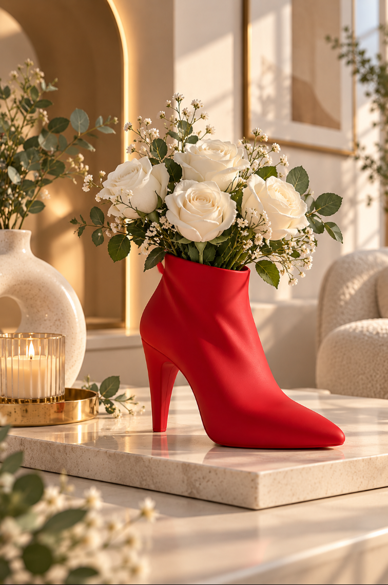 High Heel Vase – Dekovase in Schuhform für Blumen & moderne Deko