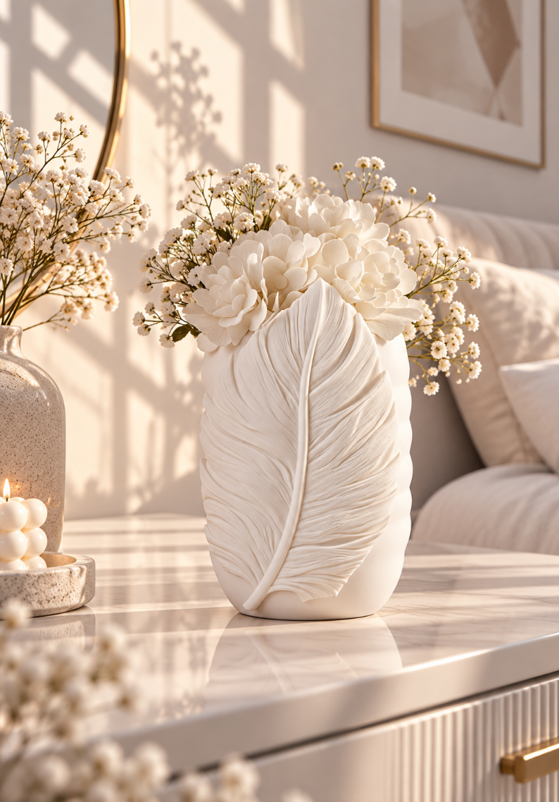 Moderne Blatt Vase – Dekovase für Trockenblumen & stilvolle Wohndeko
