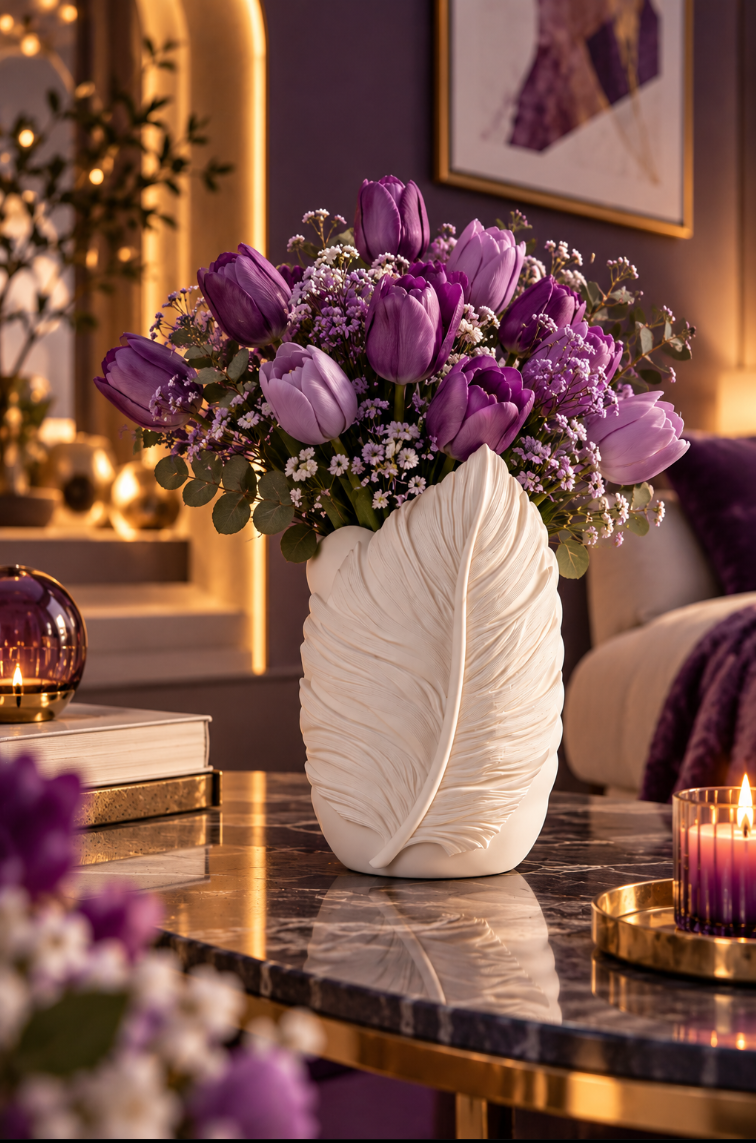 Moderne Blatt Vase – Dekovase für Trockenblumen & stilvolle Wohndeko