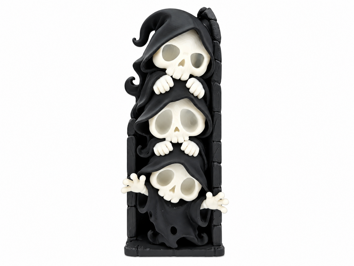 Totenkopf Buchstütze – Gothic Deko für Bücherregal & Halloween