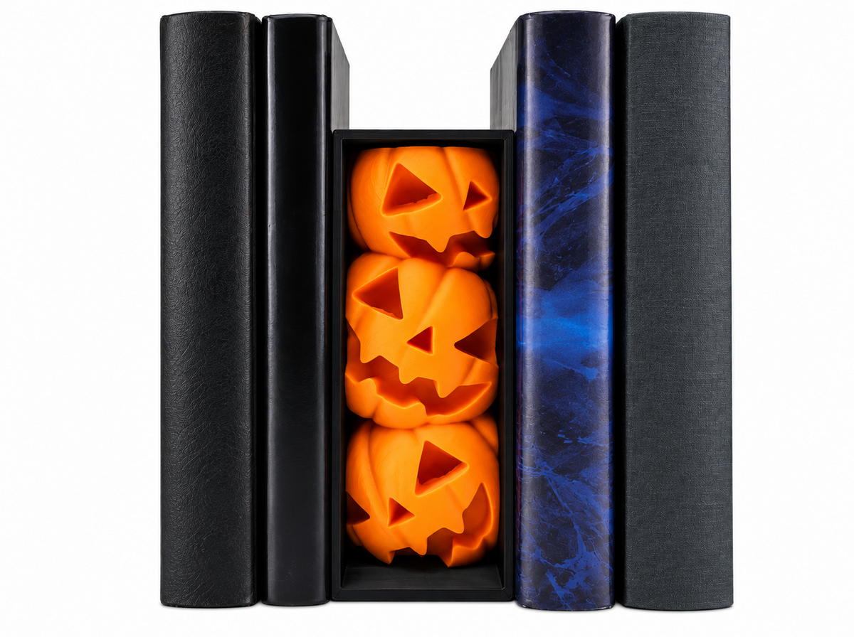 Halloween Kürbis Buchstütze – Gruselige Deko fürs Bücherregal