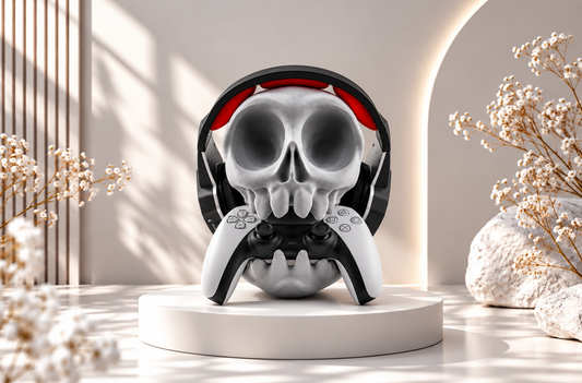 Gaming Totenkopf Halter – Controller- & Kopfhörerständer fürs Setup
