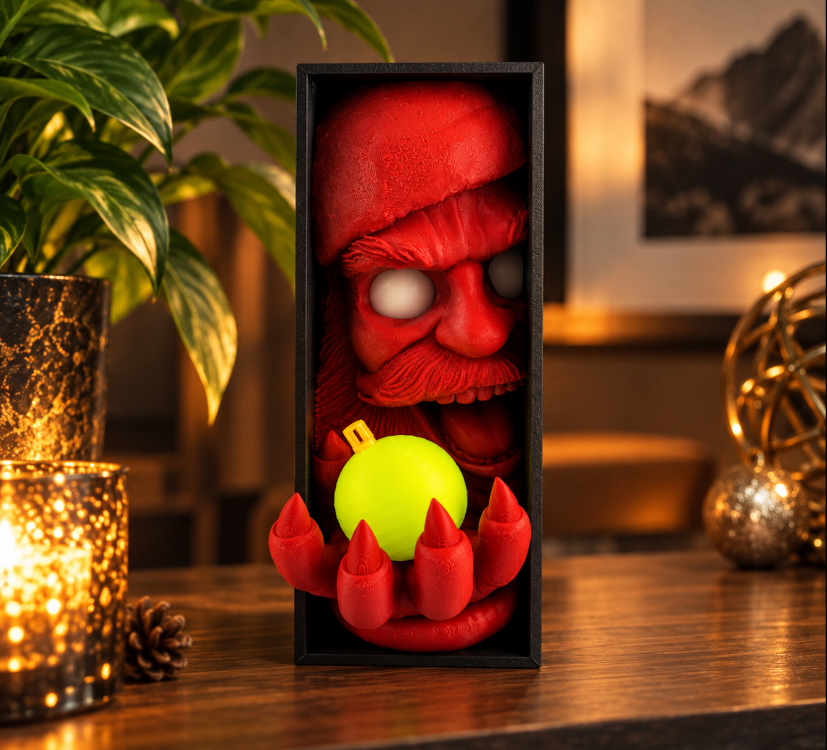 Horror Weihnachts-Buchstütze – Gruselige Deko fürs Bücherregal