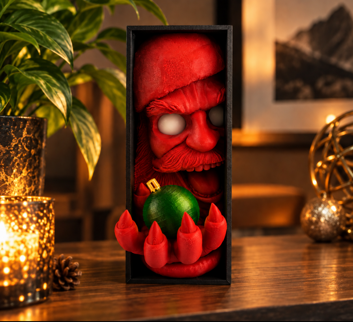 Horror Weihnachts-Buchstütze – Gruselige Deko fürs Bücherregal